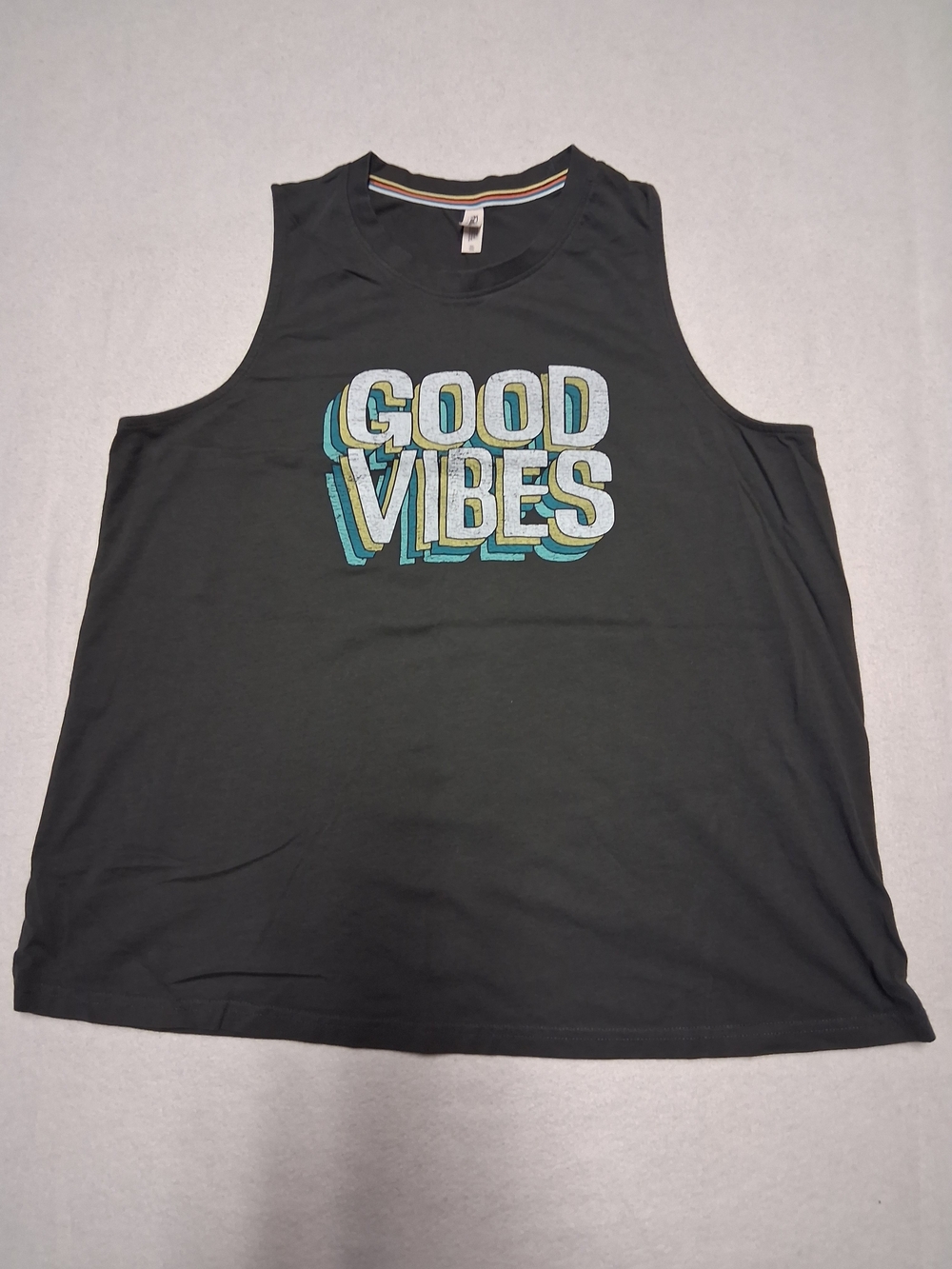 4/20$ Black 'Good Vibes' Graphic Tank Top